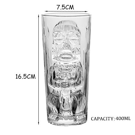 Creatieve Shaman Totem Gezicht Tiki Bar Glas Wijn Cocktail Glazen Whisky Beker Bier Beker Sap Cup Dikker Bar Koeler Clear tuimelaars: D