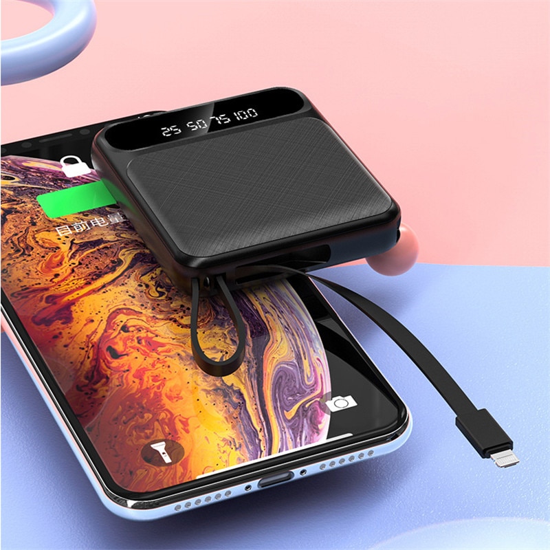 30000mAh Power Bank LCD Digital Display Phone Fast Charger LED Lighting Portable Outdoor Travel Powerbank for All Smartphones