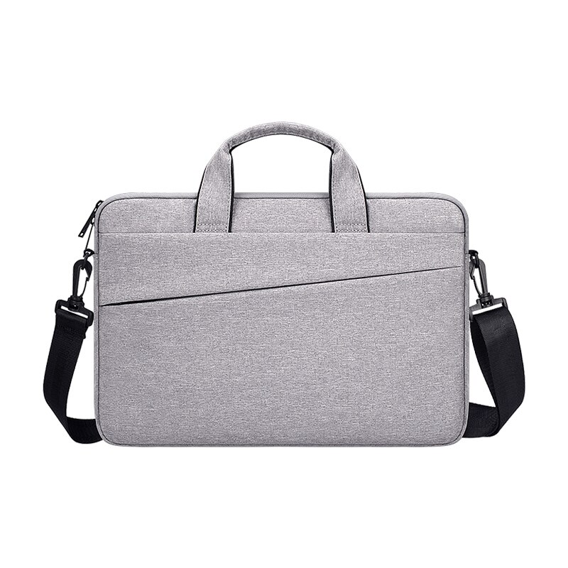 Portable Shoulder Bag Laptop Case for Notebook 13.3 14 15 inch Waterproof Handbag for Macbook Acer ASUS Xiaomo hp: ST03S Light gray / 15.6-inch