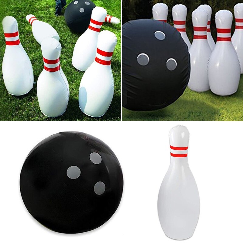 Novelty Place Giant Inflatable Bowling Set for Kids Outdoor Lawn Yard Game Ball