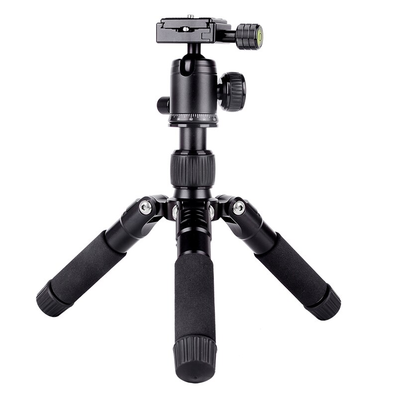 Cadiso  fm5s bärbart tripod lätt resestativ bordsskiva video mini stativ med 360 graders kulhuvud för kamera dslr: Svart