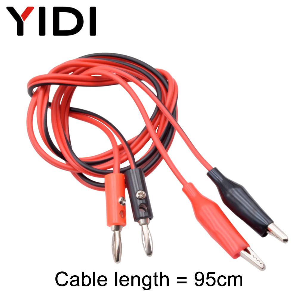 1Set Crocodile Alligator Clips 35mm Banana Plug Connector 4mm Double Ended Multimeter Wire Probe Test Electrical Lead Cable