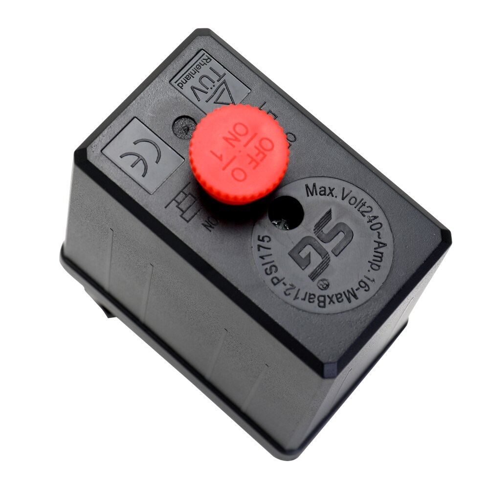 125 PSI 12 Bar Small Air Compressor Pressure Switch Control Adjustable Regulator Valve Instrument Pressure Gauge