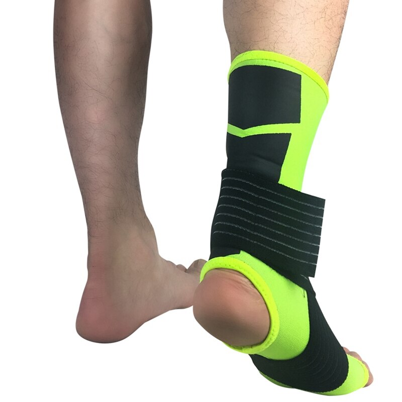 Sportsled elastisk støttebandage beskyttelsesudstyr gym fodbetræk 1 stk: Grøn / L