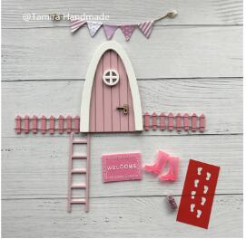 Hand Made pink Fairy door great for girls room miniature pretend play magic fairies tooth fairy door XMas for girls: Full Boots Set