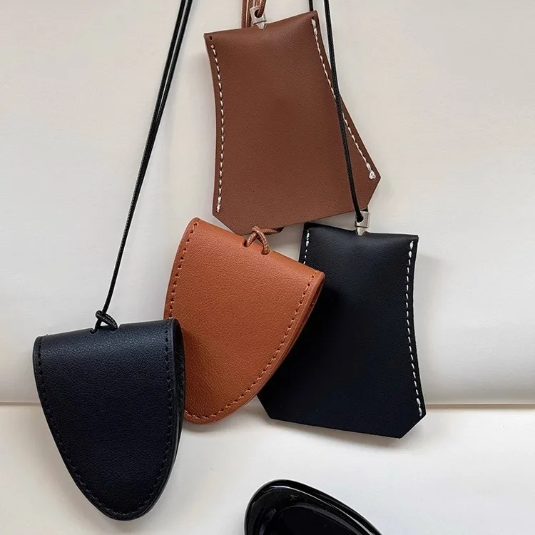 Brillen opbergtas hanger unisex lederen hoes zonnebril sleutelhoes doos ketting lezen draagbare kleurrijke tas ketting