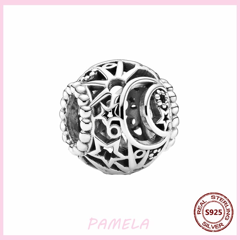 Pamela 925 Sterling silber durchbrochene runde Reize-perlen zum selbermachen für originelle anhänger-armbänder und schmuck für damen: Ybt 259