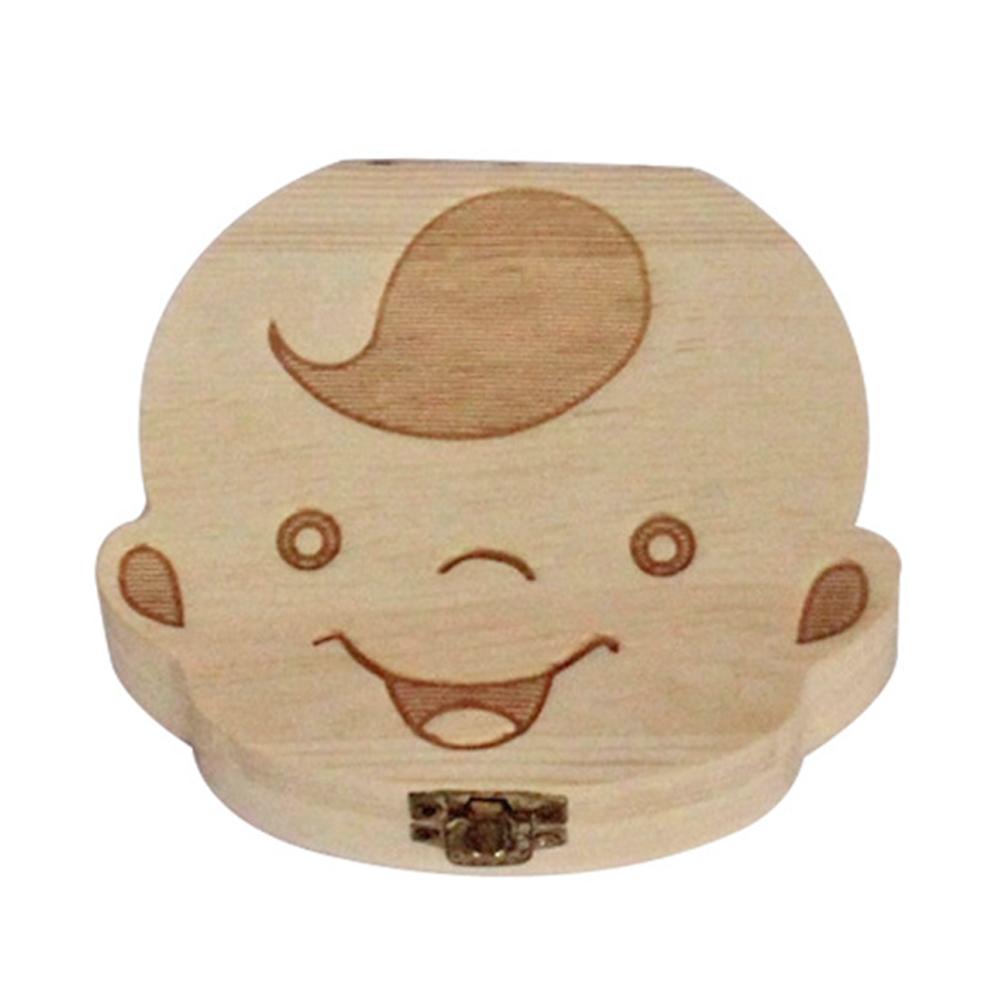 Wooden Baby Teeth Collection Box Teeth Storage Box Baby Teeth Keepsakes Save Wooden English/Spanish/French/Russian/Italia: Boy