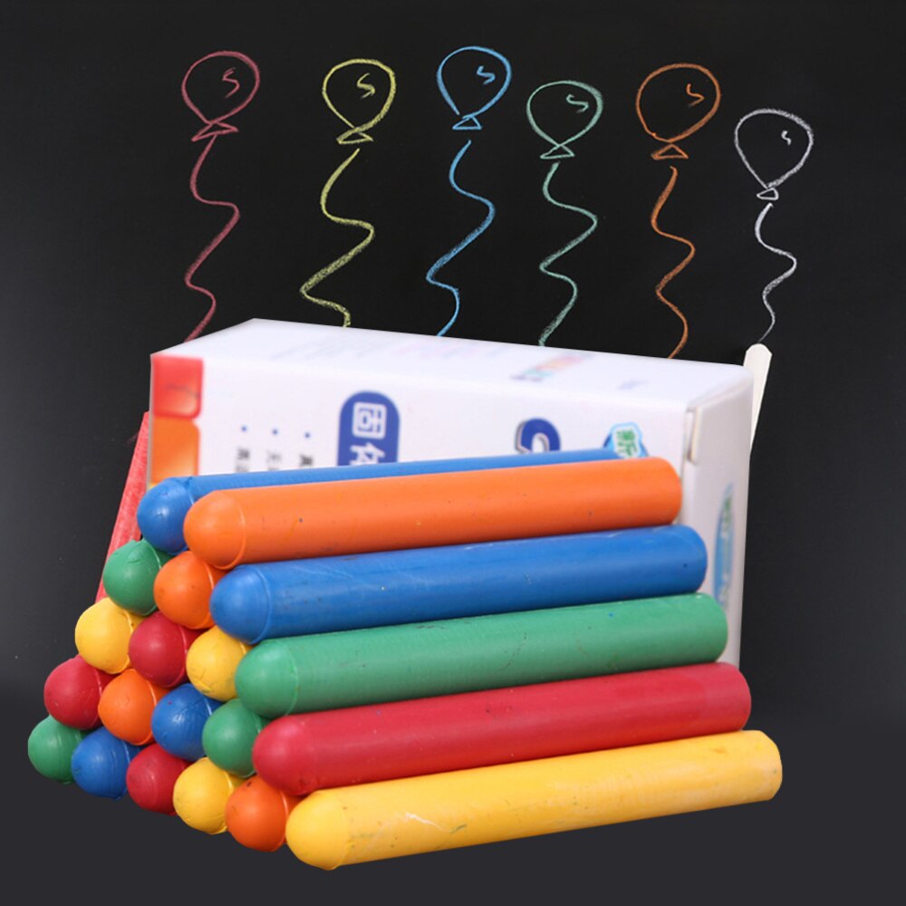 Tizas sin polvo lavables y ecológicas para niños, fácil de limpiar, pintura, enseñanza, color blanco, 20 Uds.