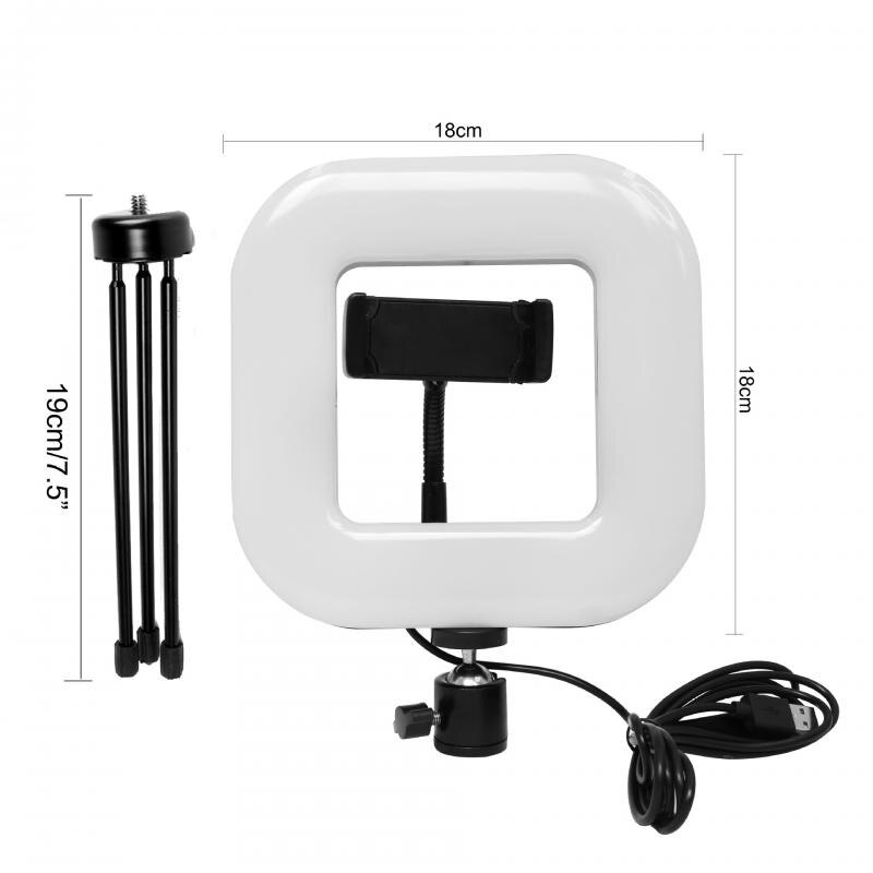 Square Fill Lamp Light With Tripod Stand Selfie Fill Light Multi-range Adjustment Girl Night Darkness Beauty Enhancing Light