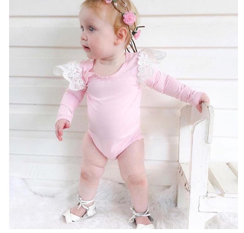 Mode Baby Meisjes Kleding Lange Mouw Baby Romper Katoenen Baby Ruches Rompertjes