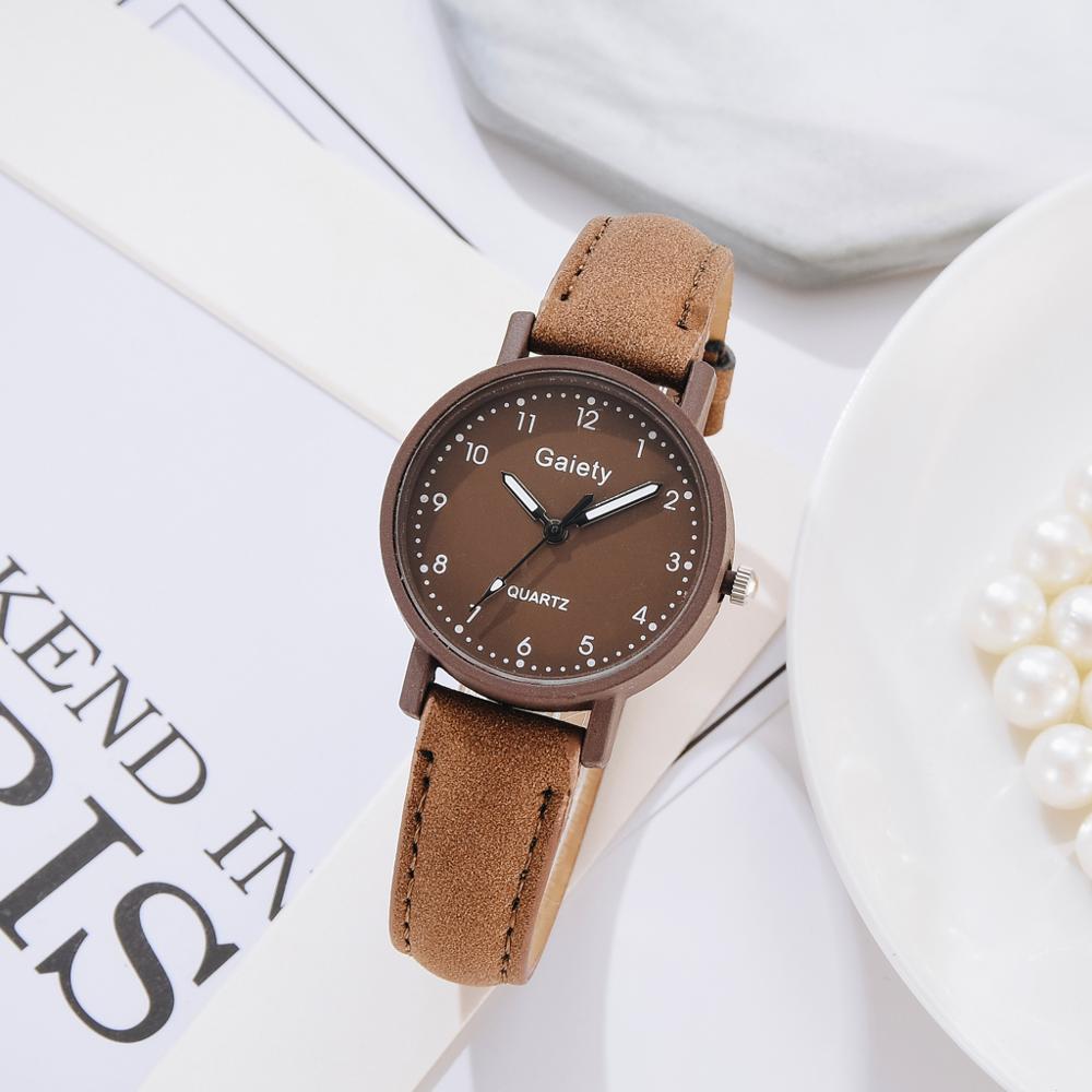 Mærke ur til kvinder enkle arabiske tal armbånd læder dame kjole kvarts ur ur til kvinder relogio feminino