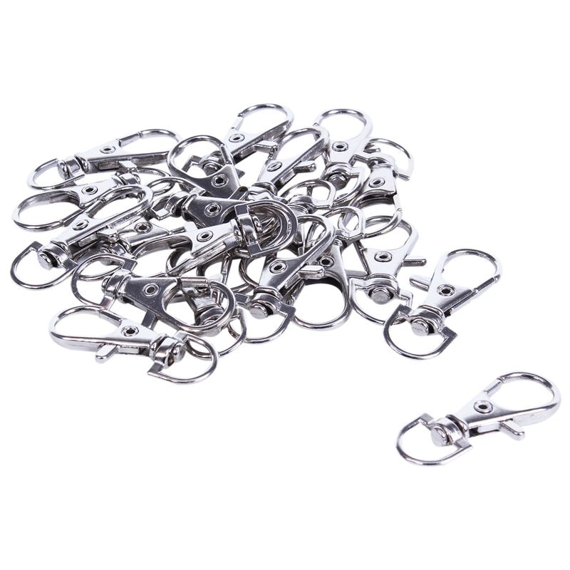 Sleutelring Clips 100 Stuks Metaal Draaibare Sluiting Lanyard Clips