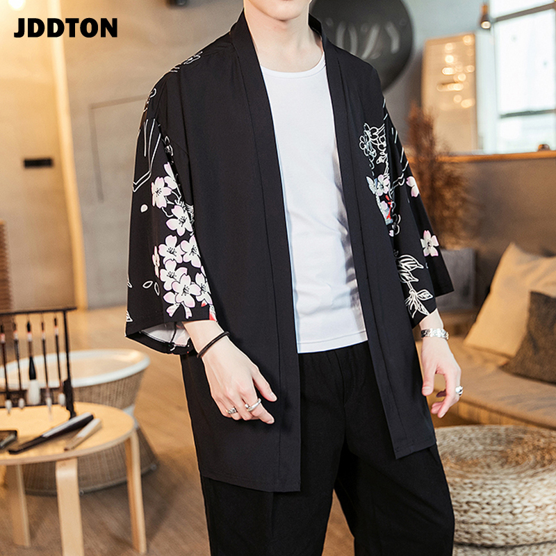 Jddton #39 zomer harajuku kimono vest jassen yukata dunne bovenkleding haori jassen losse casual heren overjas  je029