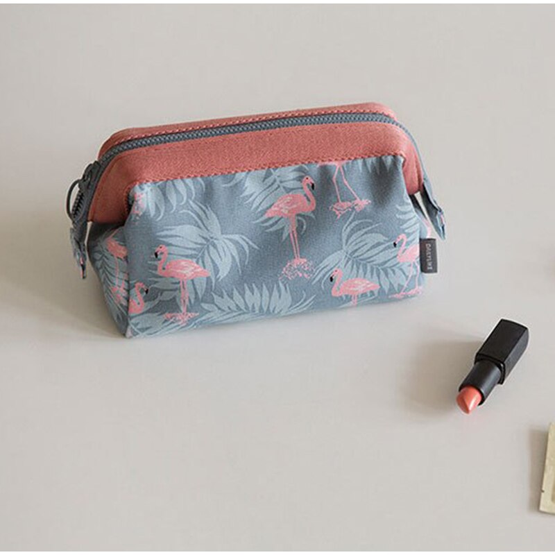 Bolso de viaje con de flamenco para mujer y niña, neceser para limpieza y belleza