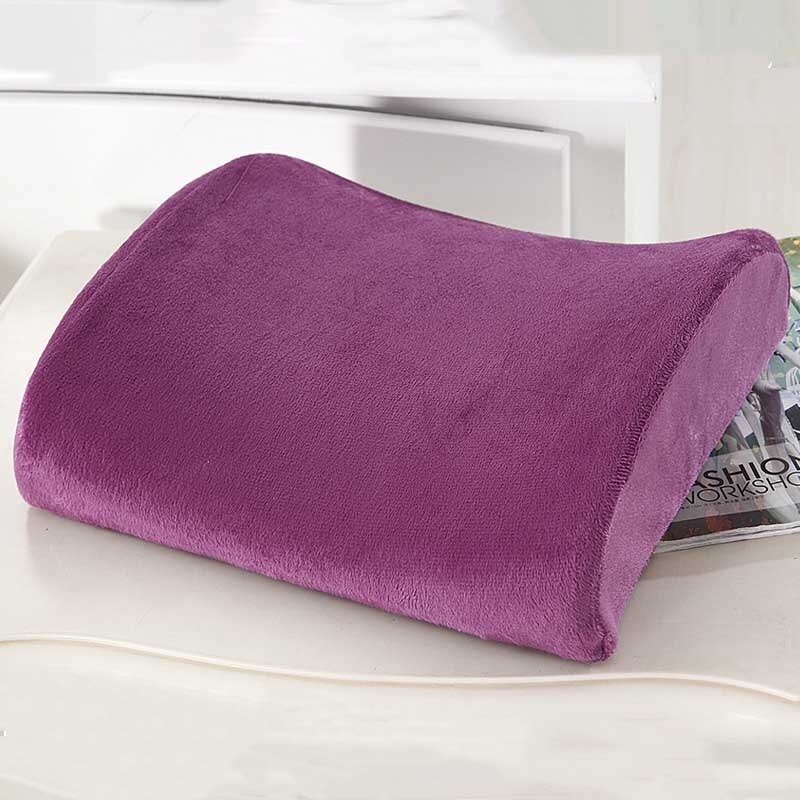 High-Resilience Memory Foam Cushion Newest Lumbar Back Support Cushion Relief Pillow for Office Home Car Travel Booster Seat: Purple
