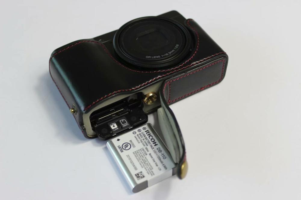 PU Leather case Set Cover Camera Half Bag Bottom Case For Ricoh GR III GR3 With Battery Opening