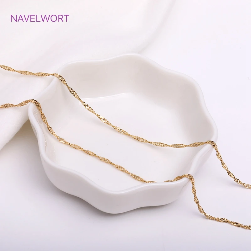 Multi tipos de cadenas finas chapadas en oro Real, cadena a granel para fabricación de joyería, manualidades DIY, para hacer joyería al por mayor