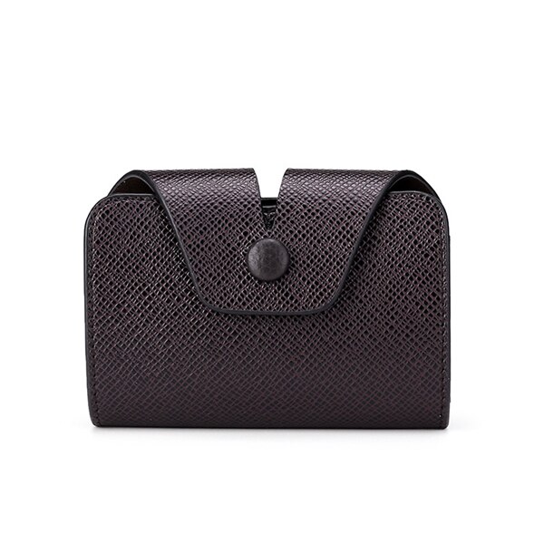 Purdored 1pc titular do cartão de visita de couro titular do cartão de visita unisex caso de cartão de crédito id de banco para moeda bolsa: type 2 brown