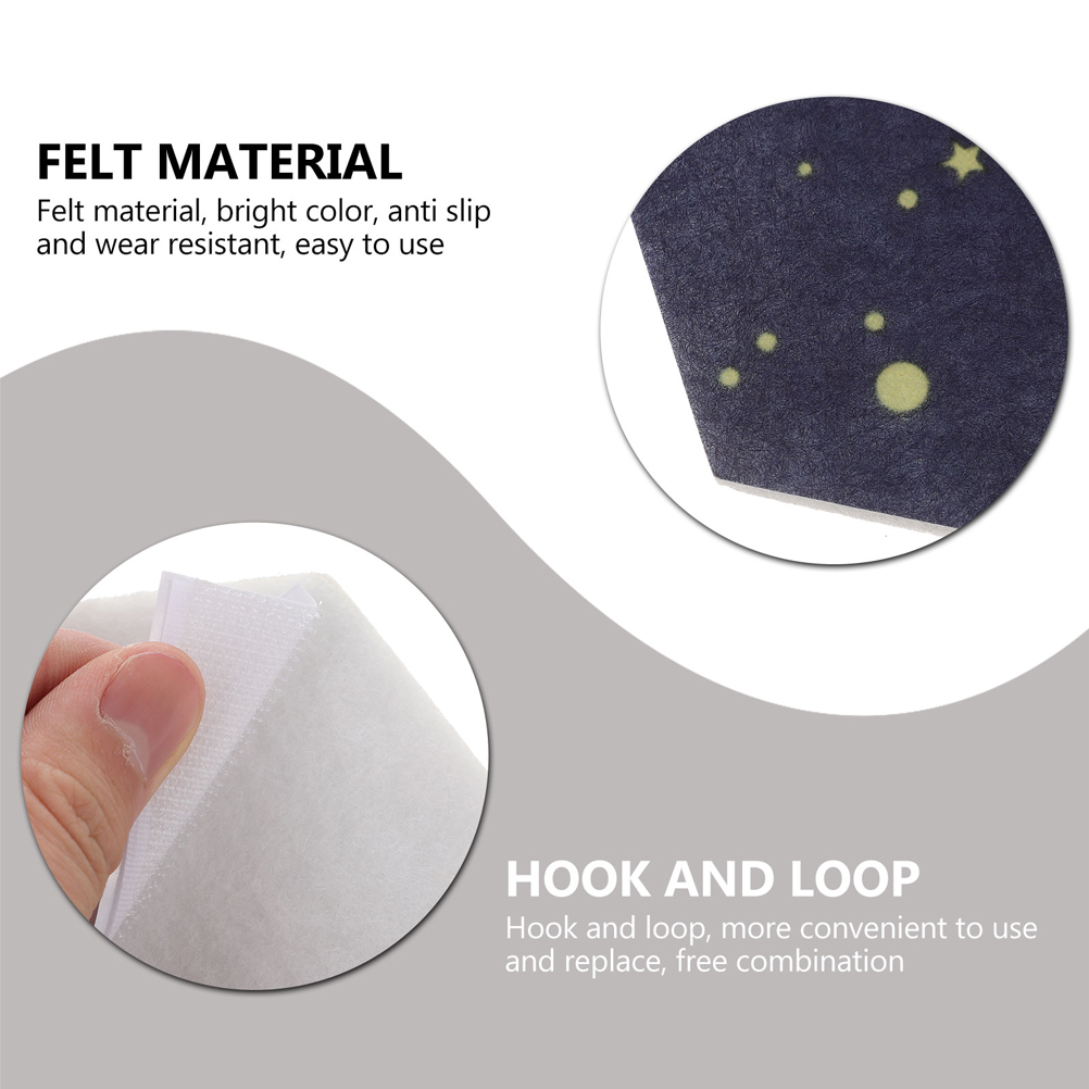 Tablero de fieltro hexagonal de 2 piezas, tablón de anuncios de pared artesanal, autoadhesivo, tablero de mensajes
