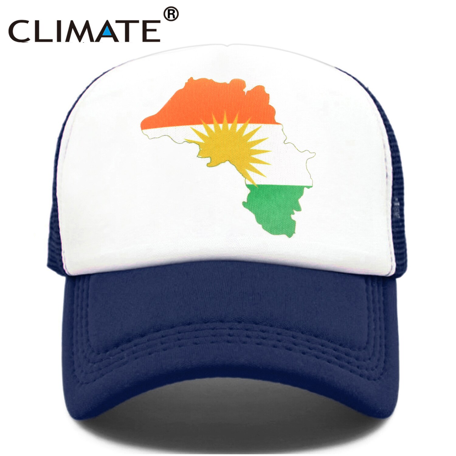 Clima Kurd Kurdistan Cap Kurds kurdistan Flag Map Trucker Cap verde all&#39;aperto Sport cappello Cap Cool Summer Mesh Cap uomo donna bambino: Blu Navy / Adult 55to58cm Head