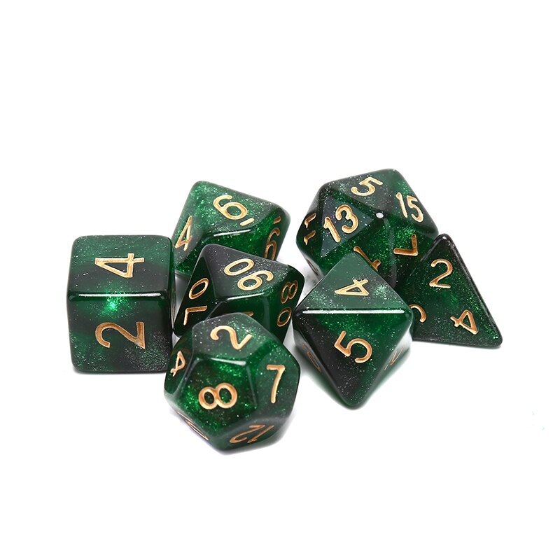 7 Stks/set Sterrenhemel Dobbelstenen Digitale Dice Game Polyhedral Multi Zijdige Acryl