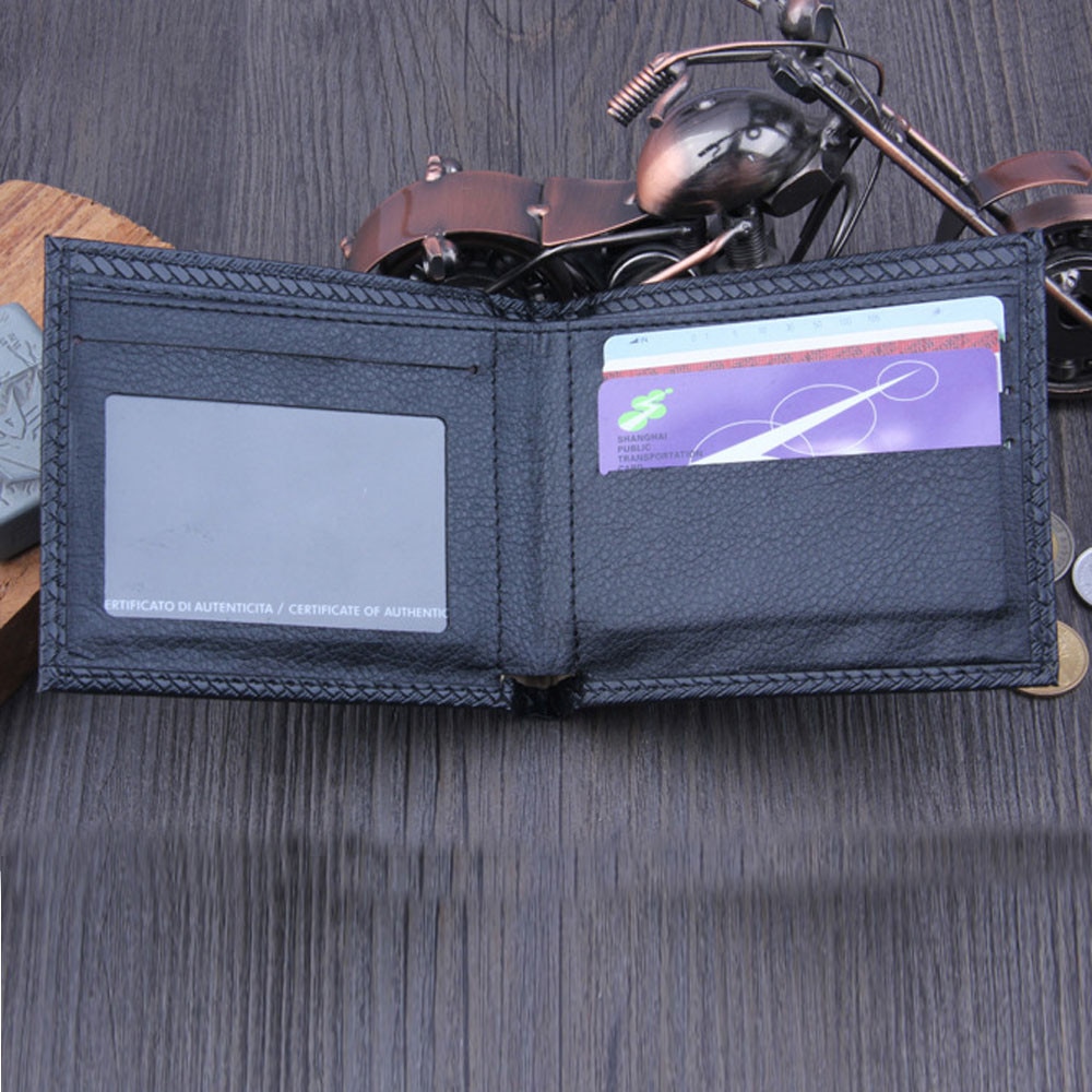 Men Leather Bifold Wallet Business Leather Coin Pocket Short ID Credit Wallet Card Holder Purse Pockets Soild Coin Pocket @C06