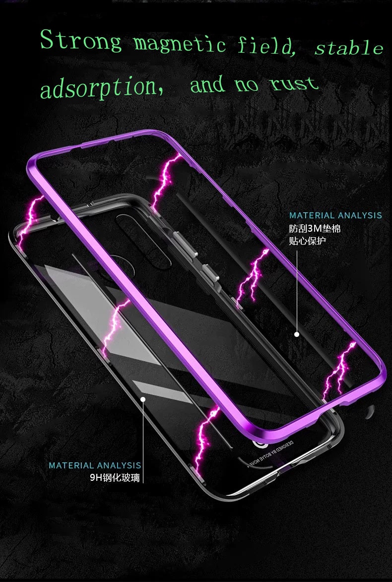 YonLinTan Coque cover Case For Huawei Honor 10 lite 10lite Honor10 Lite Strong magnetic adsorption tempered glass case