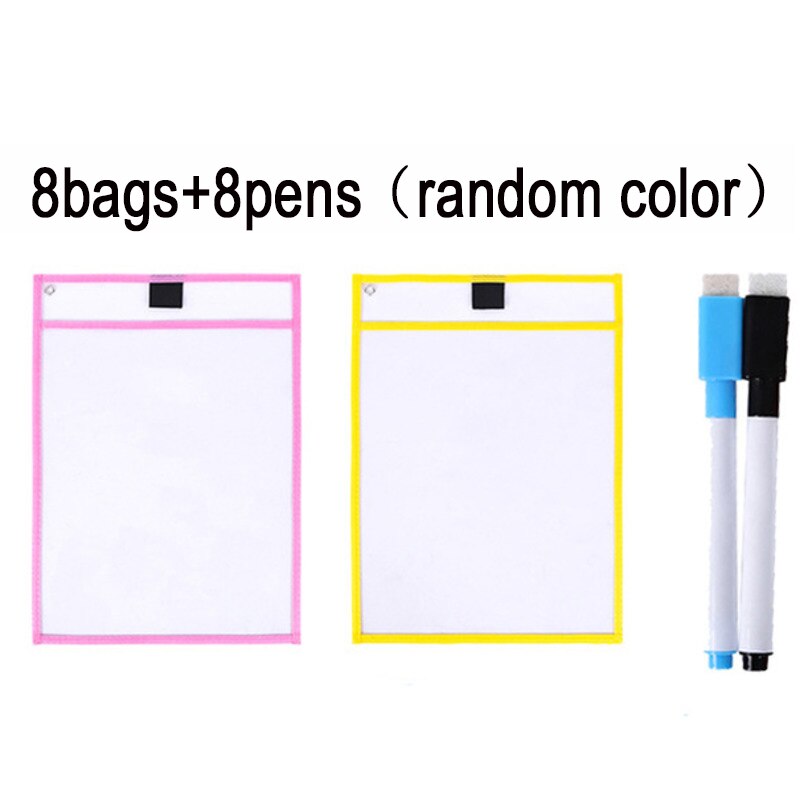 2/4/6/8/10 transparente pincel seco bolsa niños tablero de dibujo DIY dibujo para pintar para colorear aprender educación juguetes para niños de: 8Bags 8Pens