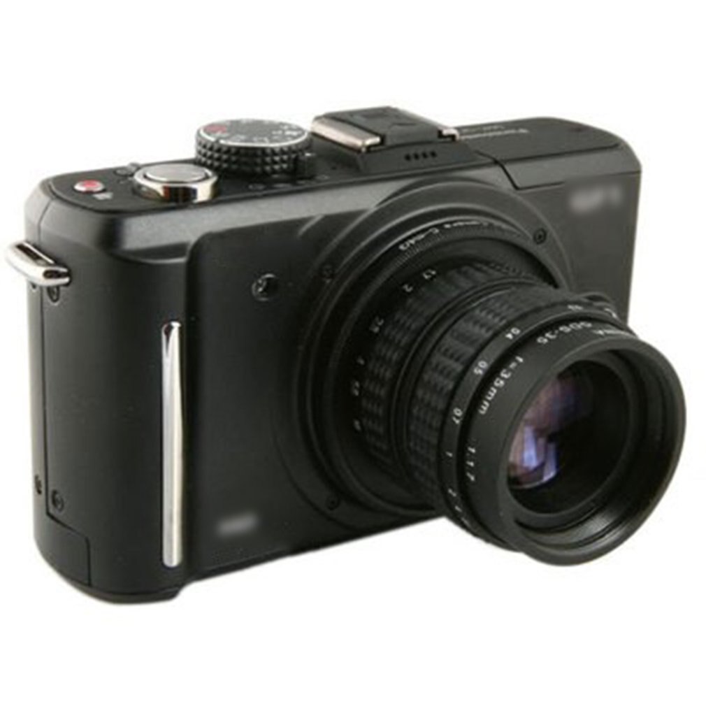 Lente micro montura en C de 35 mmf1. 7 con anillo adaptador objetivo telecino lente de enfoque fijo revestimiento multicapa negro