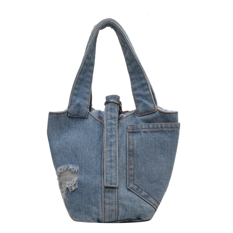 Handtas, modieuze denim handtas voor dames, trendy en veelzijdige bucket bag in westernstijl