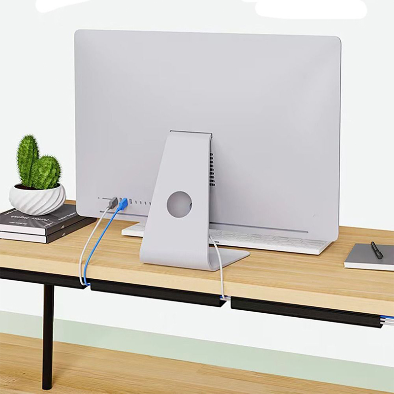 1PC 40cm Channel Desk Cable Organizer Cable Management Accessories White Cable Protecter No Drilling Under Desk Management Tray
