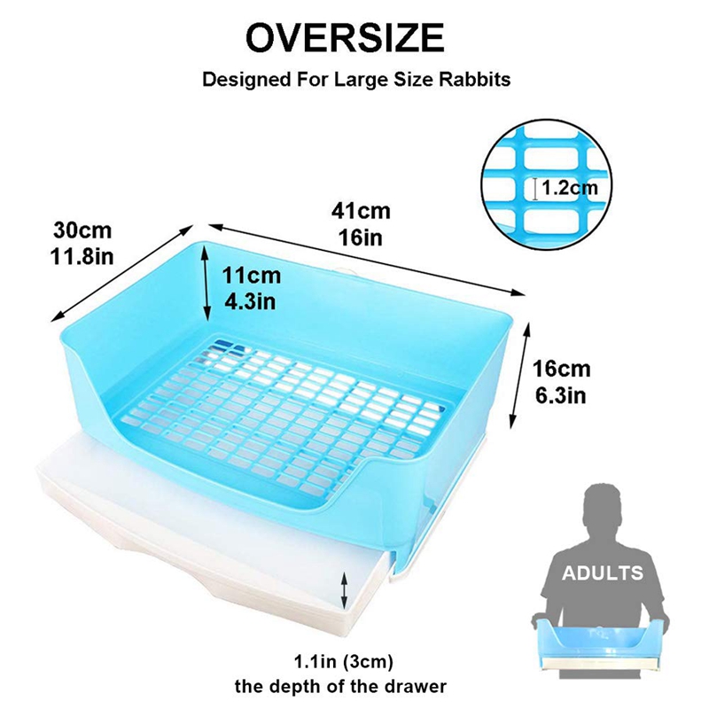 Nuova grande lettiera per conigli con cassetto, scatola per wc ad angolo con griglia vasino allenatore, padella per animali domestici più grande per cavie adulte, cina