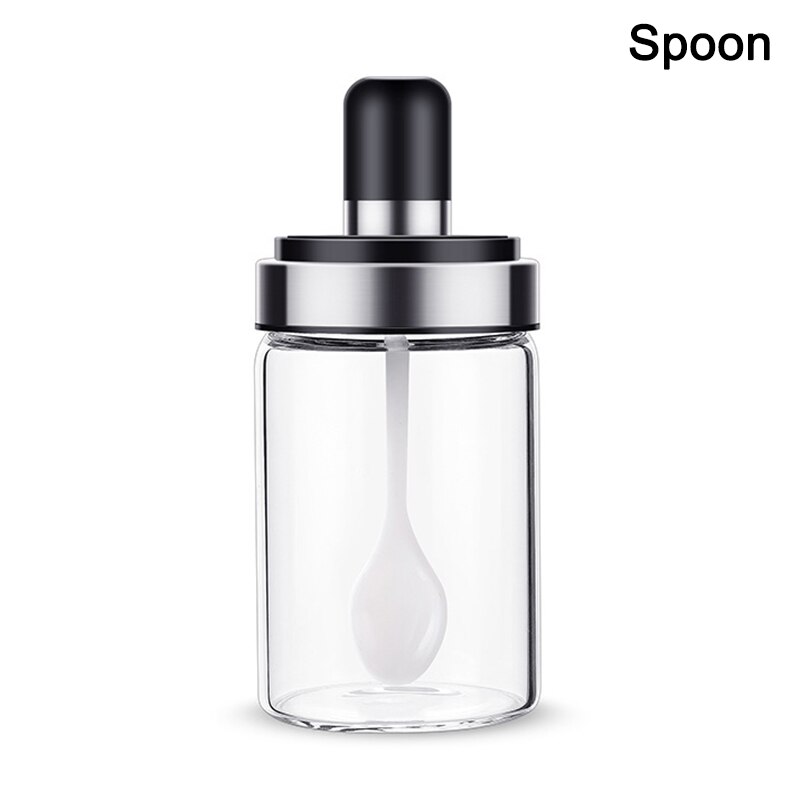 Conteneur de stockage d'huile et de miel | Boîte d'assaisonnement en verre de 250ML GQ999: Spoon