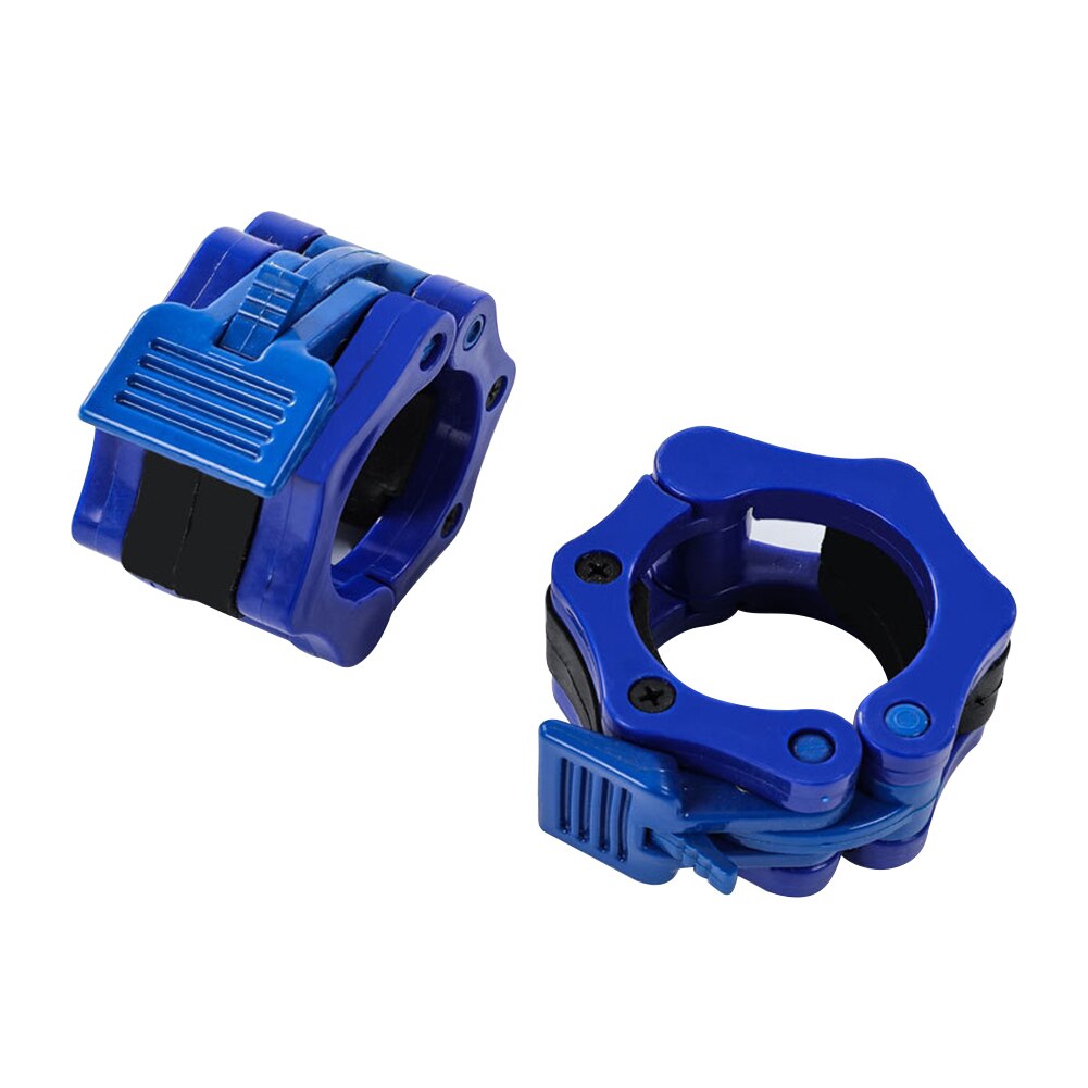 Bodybuilding halterklem clip veervergrendeling gewichtheffen halterhalsband voor eenvoudige veiligheid trainingsversieringen: Blauw