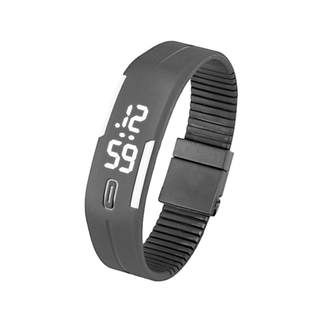Sport Siliconen Rubber Wit Led Digitale Horloge Armband Mannen Vrouwen Zwart