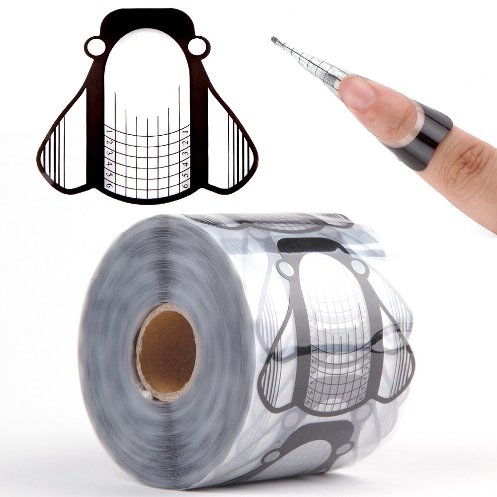 500pcs Nail Form French Tips Acrylic UV Gel Nail Extension Forms Stencils Paper Molds Sticker Guide Mold Manicure Tools: Style 5