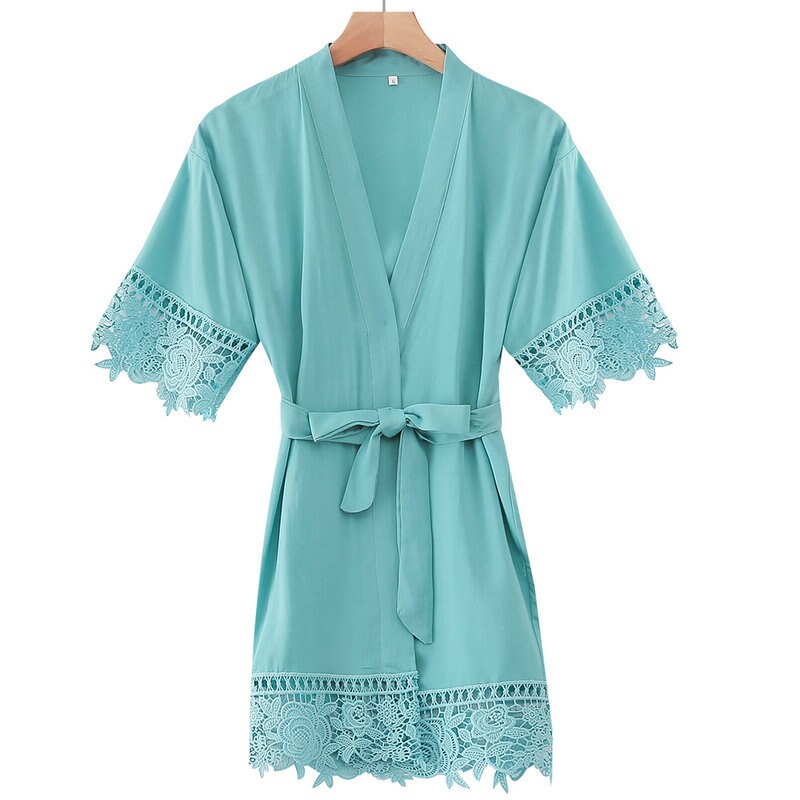 Cotton Flower Girl Robes Rayon Floral Lace Trim Robes Bridal Kids Size Kimono Robes Party Robe Girl Bridesmaid Gold Print: DG flower girl / kids size(age 5-10)