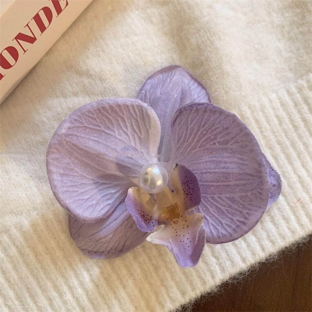 Pince à cheveux fleur rose, coiffure orchidée, épingle à cheveux, ornement, barrettes latérales, bohème, patients, accessoires pour cheveux: Lavande