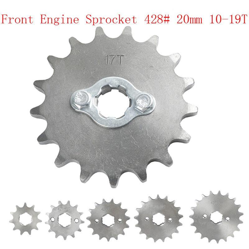 For Loncin Zongshen Lifan Shineray 150 200 250cc ATV Pitbike Motorcycle Moped Motocross Front Engine Sprocket 428# 20mm 10-19T
