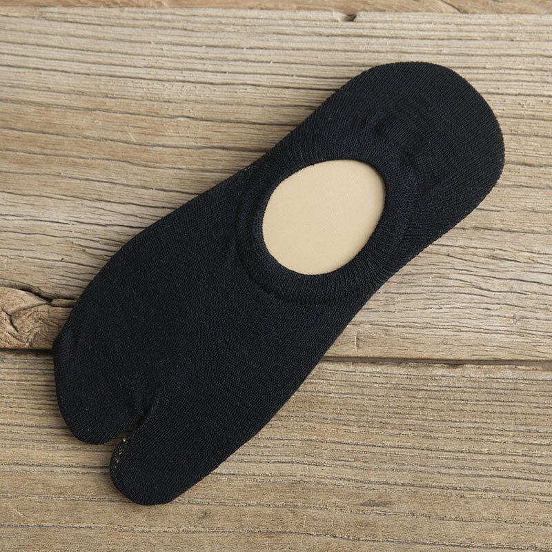 Calcetines de algodón peinado con dos dedos para hombre y mujer, medias transpirables de corte bajo, antideslizantes, para verano: 01