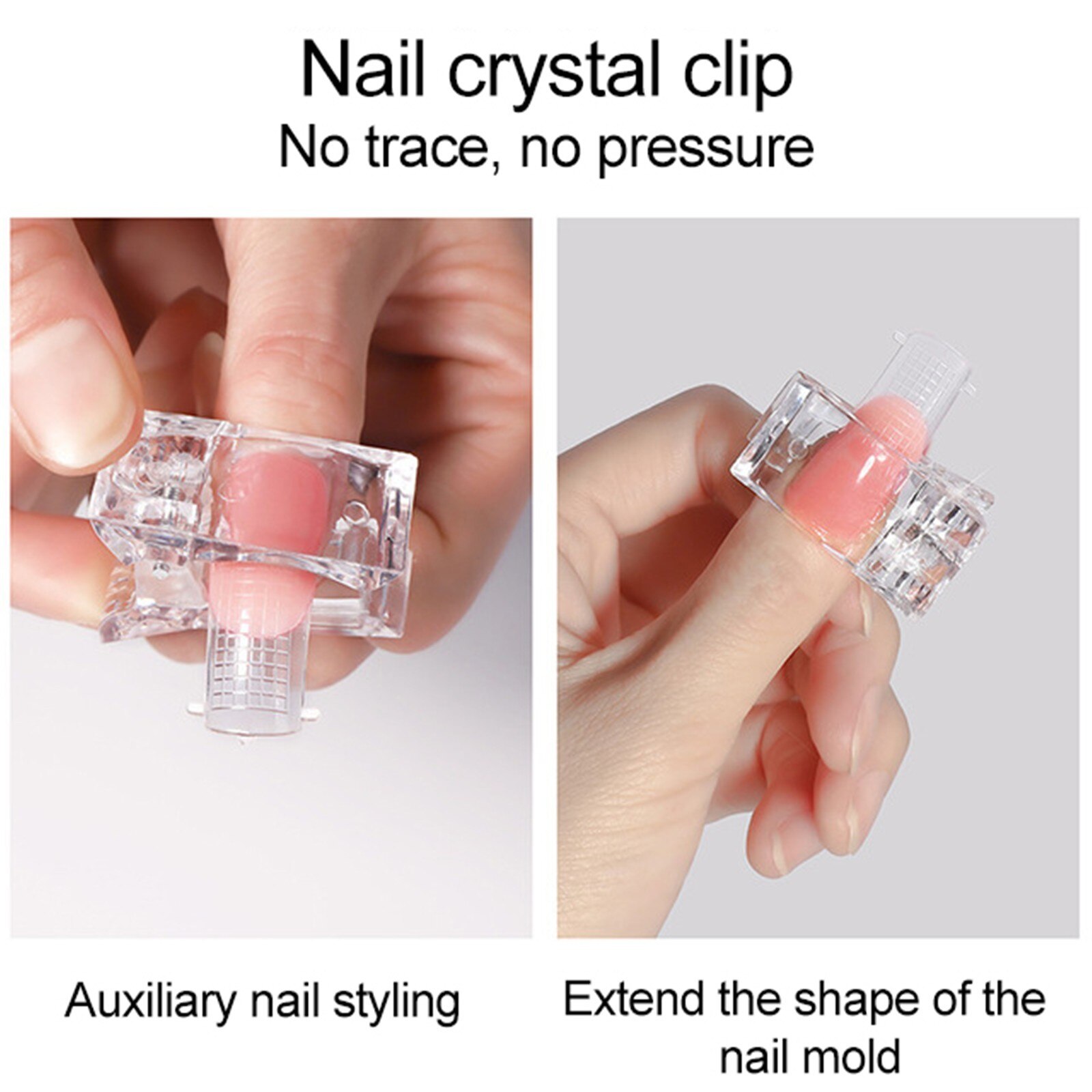 Lot de 10 clips en plastique pour construction rapide des ongles, outil d'aide à la manucure, à faire soi-même, Extension des doigts