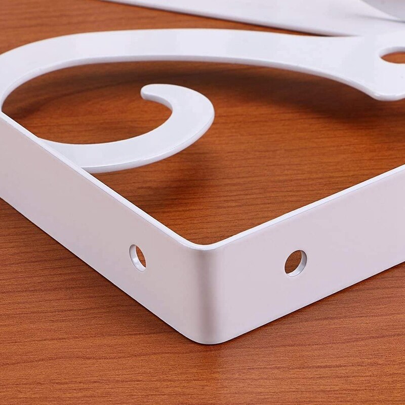 4-Pack Shelf Brackets, Wall Mounted Heavy Duty White Bracket for Shelves Corner, Support Corner Brace Joint (White)