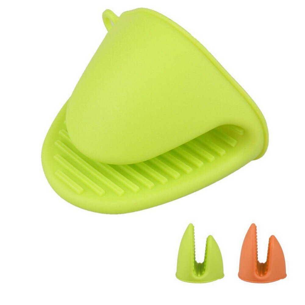 Kake bakeware kort finger håndklipp varmebestandig silikon ovn hanske ovn mitt praktisk gryteholder tilfeldig farge