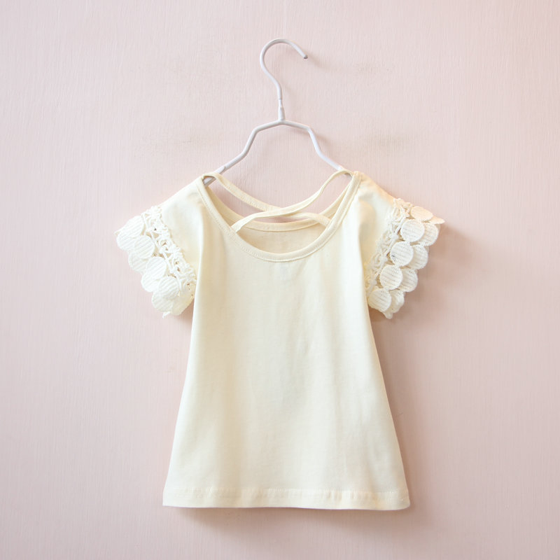 Princesse dentelle bébé filles T Shirt demi manches mignon bébé t-shirts pour haut pour fille vêtements de vêtements d'été