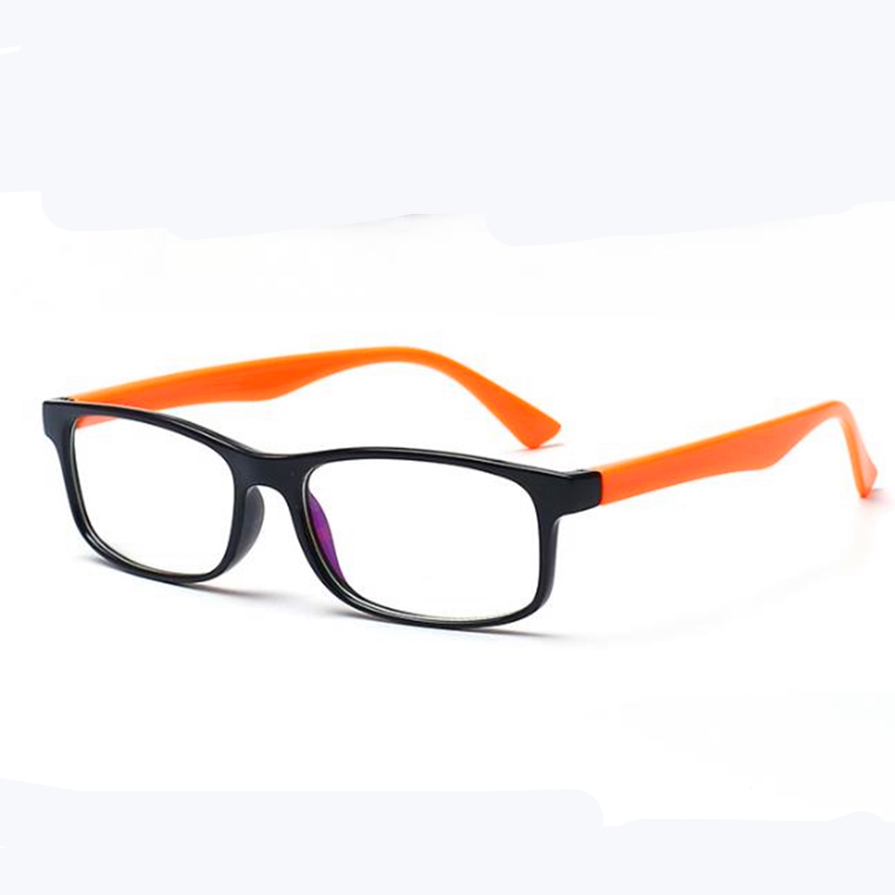 1PC Women Men Transparent Eyeglasses Frame Computer Glasses Spectacle Frame Anti Blue Ray Clear Lens Eyeglasses: Orange