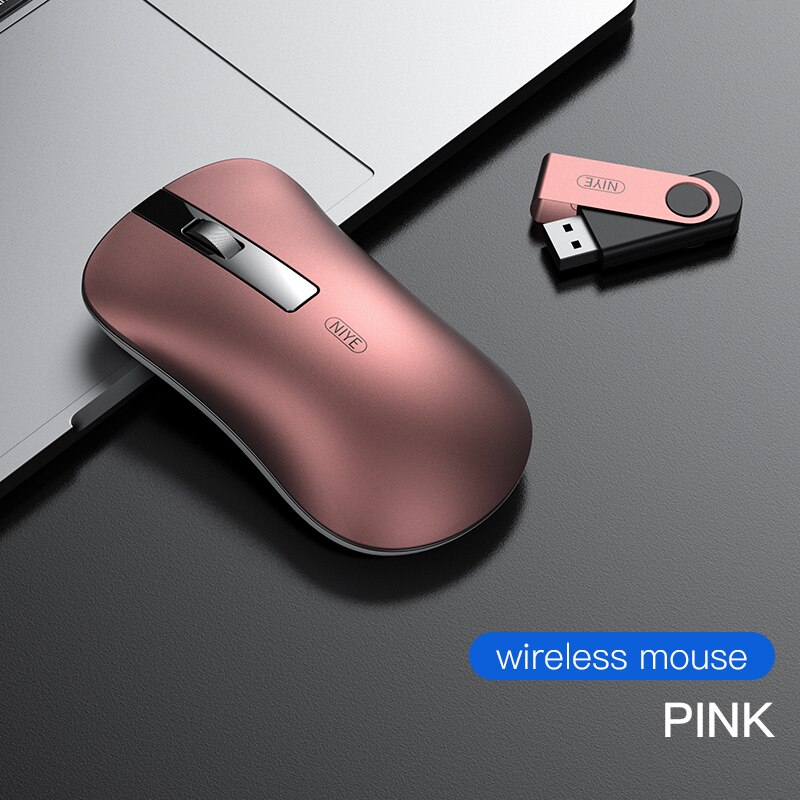2.4Ghz Draadloze Muis Computer Usb Bluetooth Dpi Gaming Office Stille Muis Oplaadbare Muizen Ergonomische Voor Macbook Laptop Pc: Pink