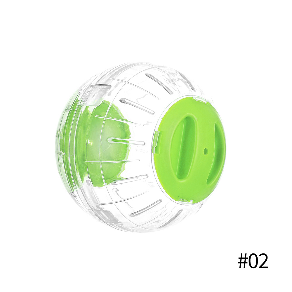 Hamster Ball Portable Silent Small Animal Running Ball Exercise Ball Breathable Clear Ball with Stand Pet Funny Toy Accessories: Green 01