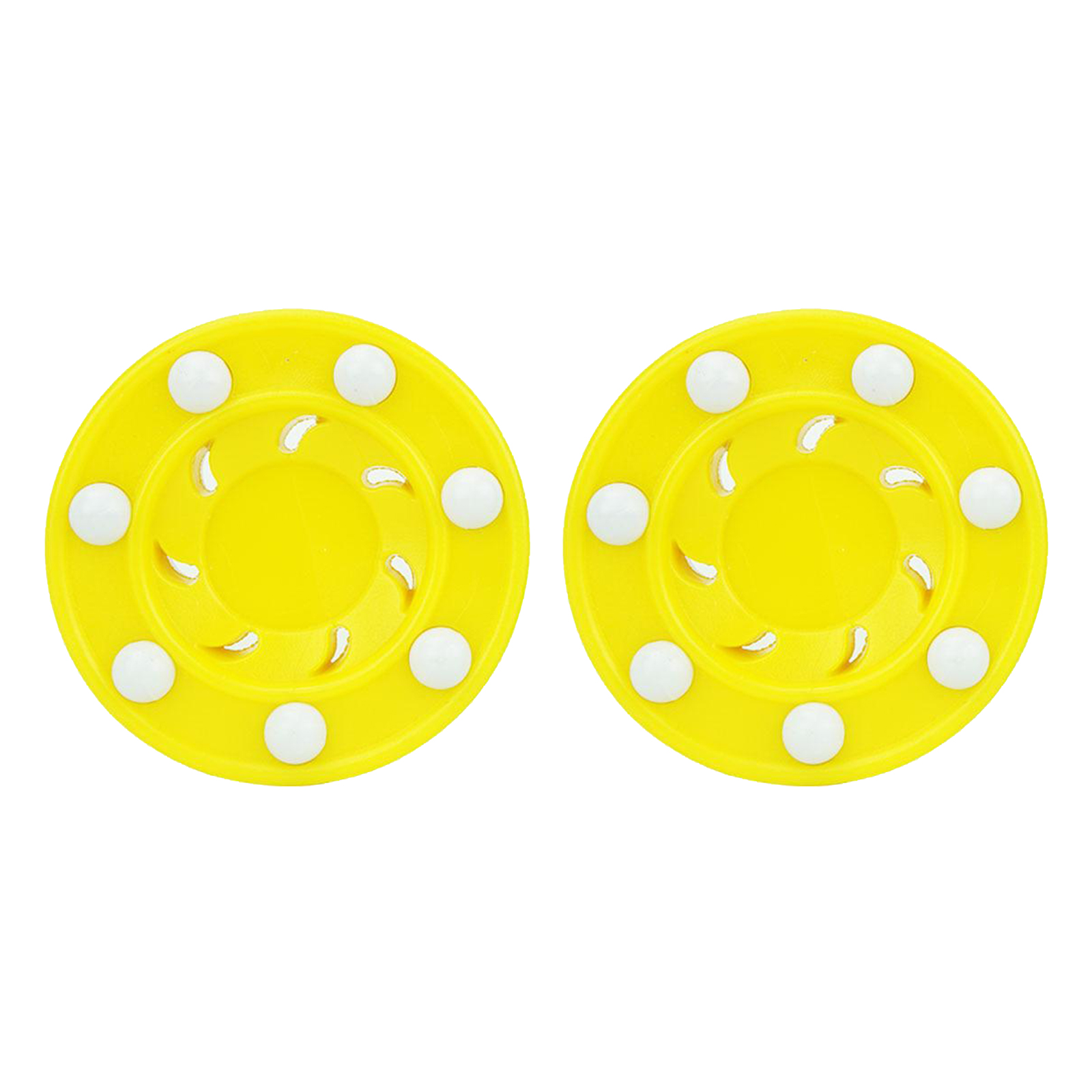 2x Sports Street Roller Hockey Game Puck Pro Shot for Practicing and Classic Training Indoor and Street Hockey Practice Puck: yellow