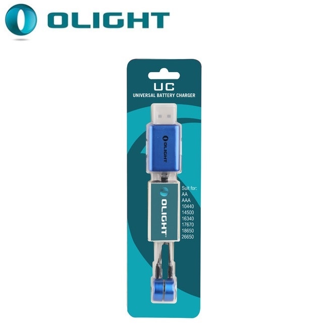 Olight UC Magnetische USB Charger Compatibel met lithium batterijen met een nominale spanning tussen 3.6V en 3.7 V. NiMH batterijen